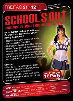 Party Flyer: School`s Out am 21.12.2007 in Mlln
