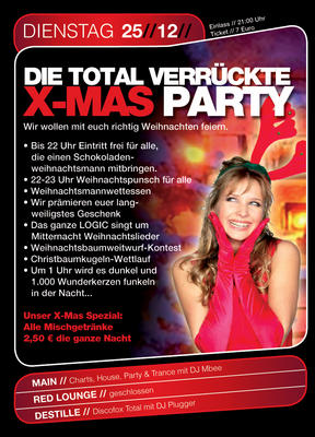 Party Flyer: Die total verrckte X-Mas Party am 25.12.2007 in Mlln