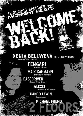 Party Flyer: MIDNIGHT BEATS "WELCOME BACK!" am 12.01.2008 in Rostock
