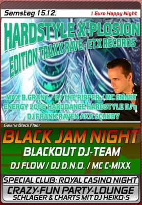 Party Flyer: Nacht Arena Ziegelei - Hardstyle X-Plosion am 15.12.2007 in Gro Weeden