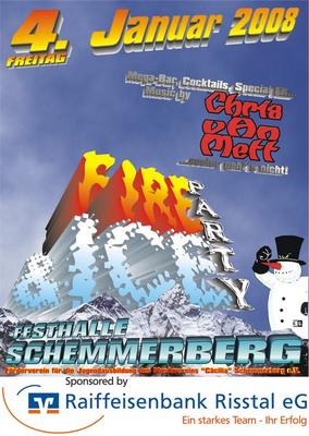 Party Flyer: FIRE & ICE PARTY am 04.01.2008 in Schemmerhofen