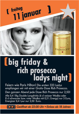 Party Flyer: Agostea - big friday & rich prosecco ladys night am 11.01.2008 in Hannover