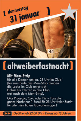Party Flyer: Agostea - altweiberfastnacht am 31.01.2008 in Hannover