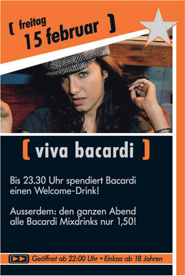Party Flyer: Agostea - viva bacardi am 15.02.2008 in Hannover