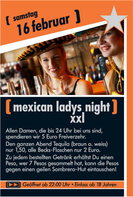 Party Flyer: Agostea - mexican ladys night xxl am 16.02.2008 in Hannover