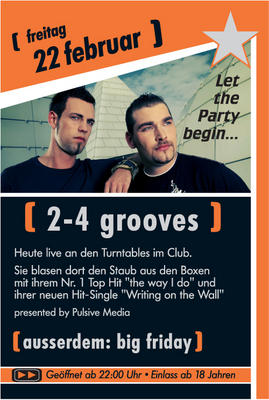 Party Flyer: Agostea - 2-4 grooves am 22.02.2008 in Hannover