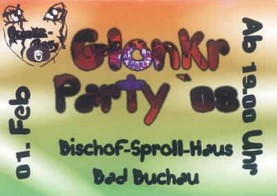 Party Flyer: Glonkr-Party in Bad Buchau am 01.02.2008 in Bad Buchau