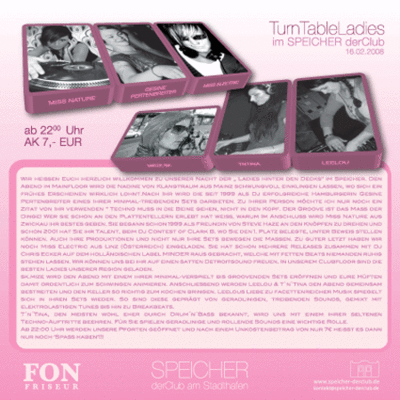 Party Flyer: Turntable Ladies am 16.02.2008 in Rostock