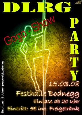 Party Flyer: DLRG Party am 15.03.2008 in Bodnegg