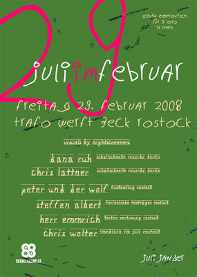 Party Flyer: Juli im Februar am 29.02.2008 in Rostock
