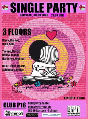 Party Flyer: Single Party am 08.03.2008 in Rostock