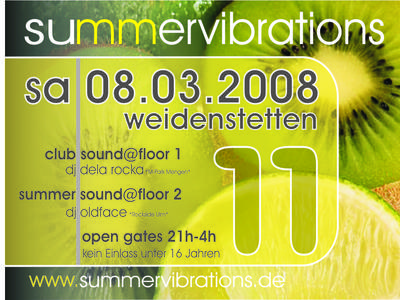 Party Flyer: Summervibrations # 11 am 08.03.2008 in Weidenstetten