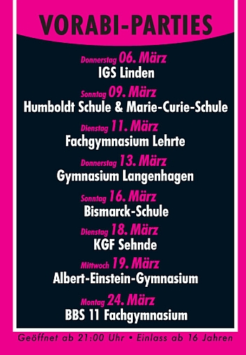 Party Flyer: Agostea Hannover // Vorabi Party Bismarck-Schule am 16.03.2008 in Hannover