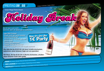 Party Flyer: Holiday Break am 28.03.2008 in Mlln