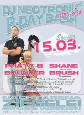 Party Flyer: Nacht Arena Ziegelei -  Bday Bash am 15.03.2008 in Gro Weeden