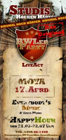Party Flyer: BWLer Party am 17.04.2008 in Rostock