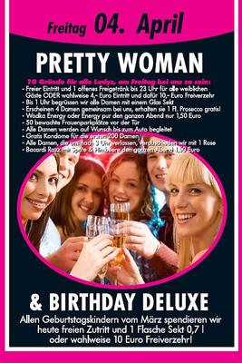 Party Flyer: Pretty Woman & Birthday Deluxe @ SuperMx am 04.04.2008 in Senden