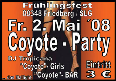Party Flyer: Friedberger Frhlingsfest am 02.05.2008 in Bad Saulgau