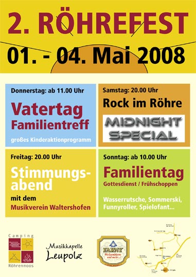 Party Flyer: 2. Rhrefest / Rock im Rhre am 03.05.2008 in Wangen im Allgu