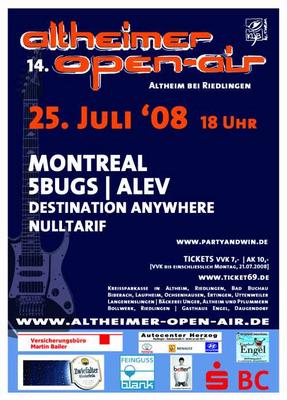 Party Flyer: 14. Altheimer-Open-Air am 25.07.2008 in Altheim