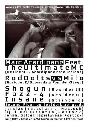 Party Flyer: RESIDENT E RECORDINGS ON TOUR! am 19.07.2008 in Rostock