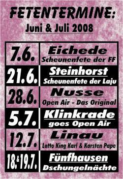 Party Flyer: Zeltfest Behlendorf Beach Open-Air am 02.08.2008 in Behlendorf