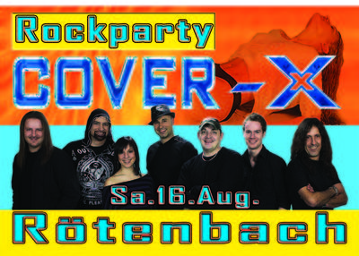 Party Flyer: Rockparty mit Cover X am 16.08.2008 in Wolfegg