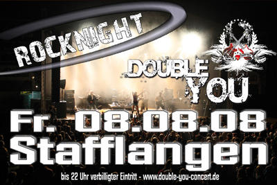 Party Flyer: DOUBLE YOU | HOT DANCE NIGHT | Stafflangen am 08.08.2008 in Biberach an der Ri