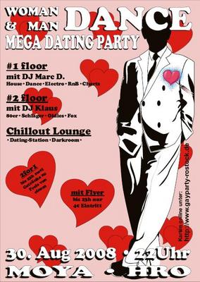 Party Flyer: WOMAN & MAN DANCE - Das Megadating am 30.08.2008 in Rostock