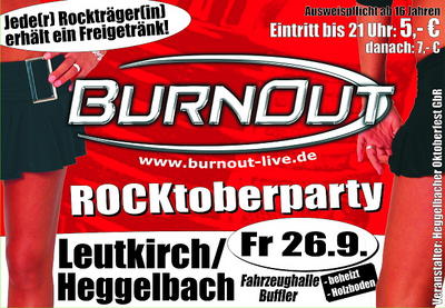 Party Flyer: ROCKtoberparty mit BurnOut am 26.09.2008 in Leutkirch im Allgu