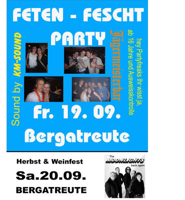 Party Flyer: FETEN-FESCHT - PARTY mit DJs by KM-SOUND am 19.09.2008 in Bergatreute