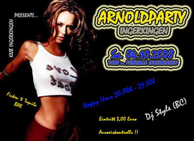 Party Flyer: Arnold Party am 04.10.2008 in Schemmerhofen