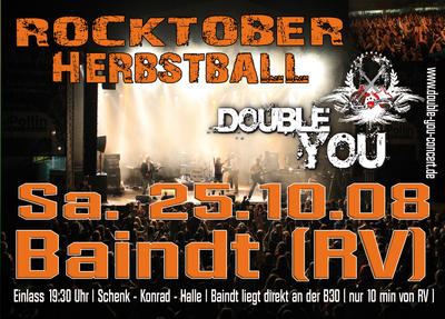 Party Flyer: DOUBLE YOU | Herbstrock | Baindt am 25.10.2008 in Baindt