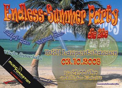 Party Flyer: Endless-Summer Party die 2te am 03.10.2008 in Maselheim
