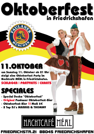 Party Flyer: OKTOBERFEST IN FRIEDRICHSHAFEN am 11.10.2008 in Friedrichshafen