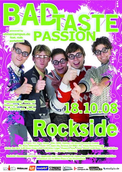 Party Flyer: Bad Taste Passion | Rockside am 18.10.2008 in Ulm