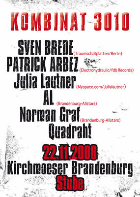 Party Flyer: KOMBINAT 3010 am 22.11.2008 in Brandenburg an der Havel