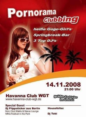 Party Flyer: PORNORAMA Clubbing am 14.11.2008 in Weingarten