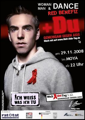 Party Flyer: WOMAN & MAN DANCE - Red Benefiz im moya am 29.11.2008 in Rostock