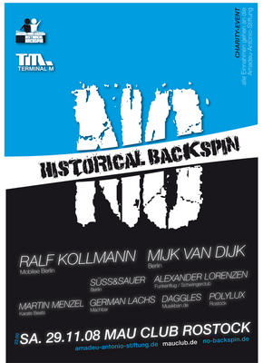 Party Flyer: NO HISTORICAL BACKSPIN am 29.11.2008 in Rostock