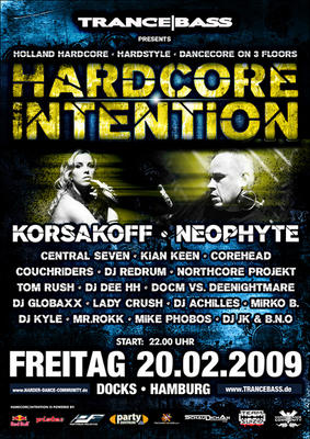 Party Flyer: Hardcore Intention am 20.02.2009 in Hamburg