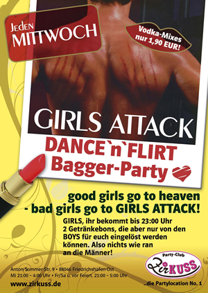 Party Flyer: GIRLS ATTACK am 07.01.2009 in Friedrichshafen