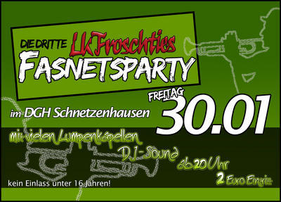 Party Flyer: LK Froschties Fasnetsparty am 30.01.2009 in Friedrichshafen