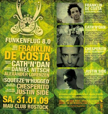 Party Flyer: Funkenflug 8.0 am 31.01.2009 in Rostock