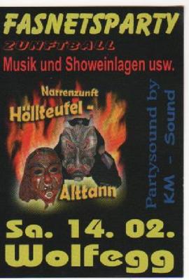 Party Flyer: Fasnetsparty am 14.02.2009 in Wolfegg