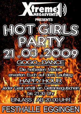 Party Flyer: HOT GIRLS PARTY - EGGINGEN am 21.03.2009 in Ulm