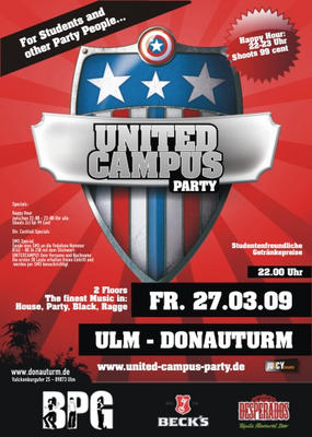 Party Flyer: United Campus Party am 27.03.2009 in Ulm