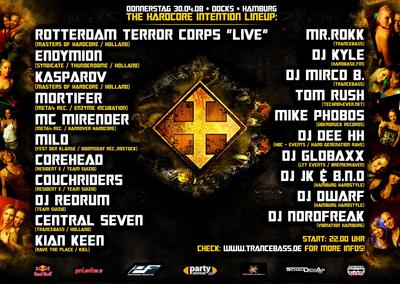 Party Flyer: Hardcore Intention "Harder-Faster-Stronger-Better" am 30.04.2009 in Hamburg