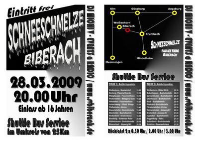 Party Flyer: Schneeschmelze - Biberach (NU) am 28.03.2009 in Roggenburg