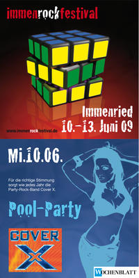 Party Flyer: immenrockfestival: Poolparty mit COVER X am 10.06.2009 in Kilegg